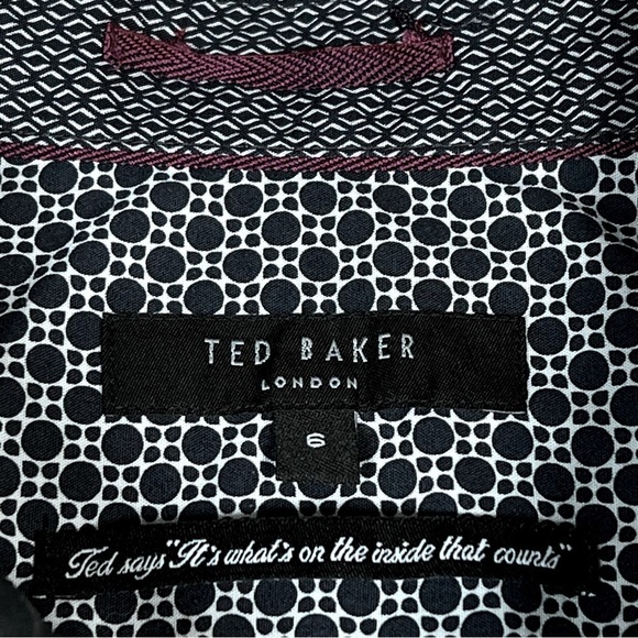 TED BAKER LONDON Long Sleeve Grey Pink Black Floral Shirt Men's XL - Picture 14 of 16